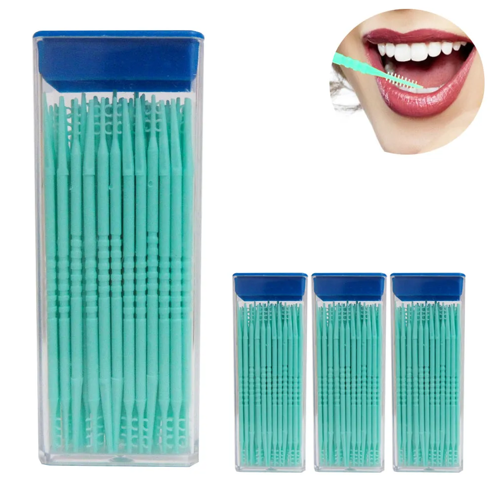 240 Pcs Interdental Brush Floss Sticks Tooth Floss Head Oral Cleaning Toothpicks