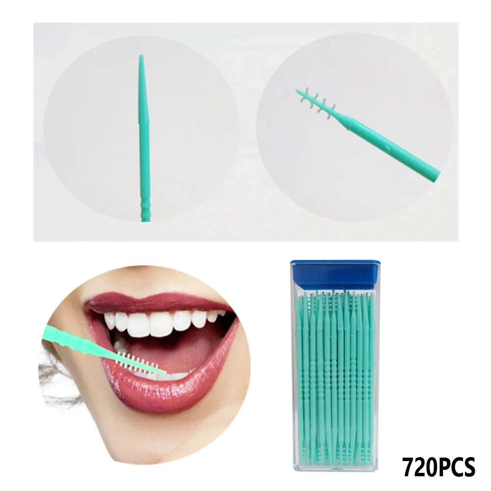 720PCS Interdental Toothpicks Helps Fight Gingivitis 12 Pack Mint Flavored Brush