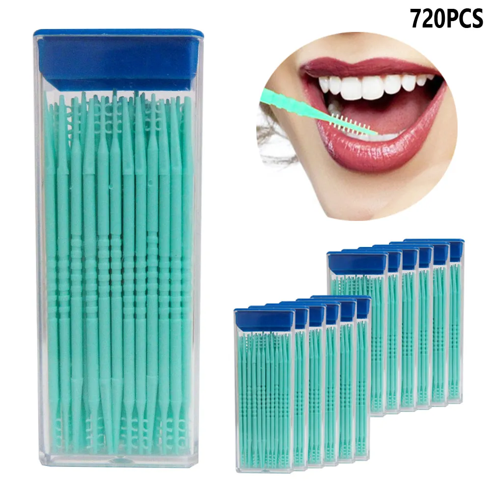 720PCS Interdental Toothpicks Helps Fight Gingivitis 12 Pack Mint Flavored Brush