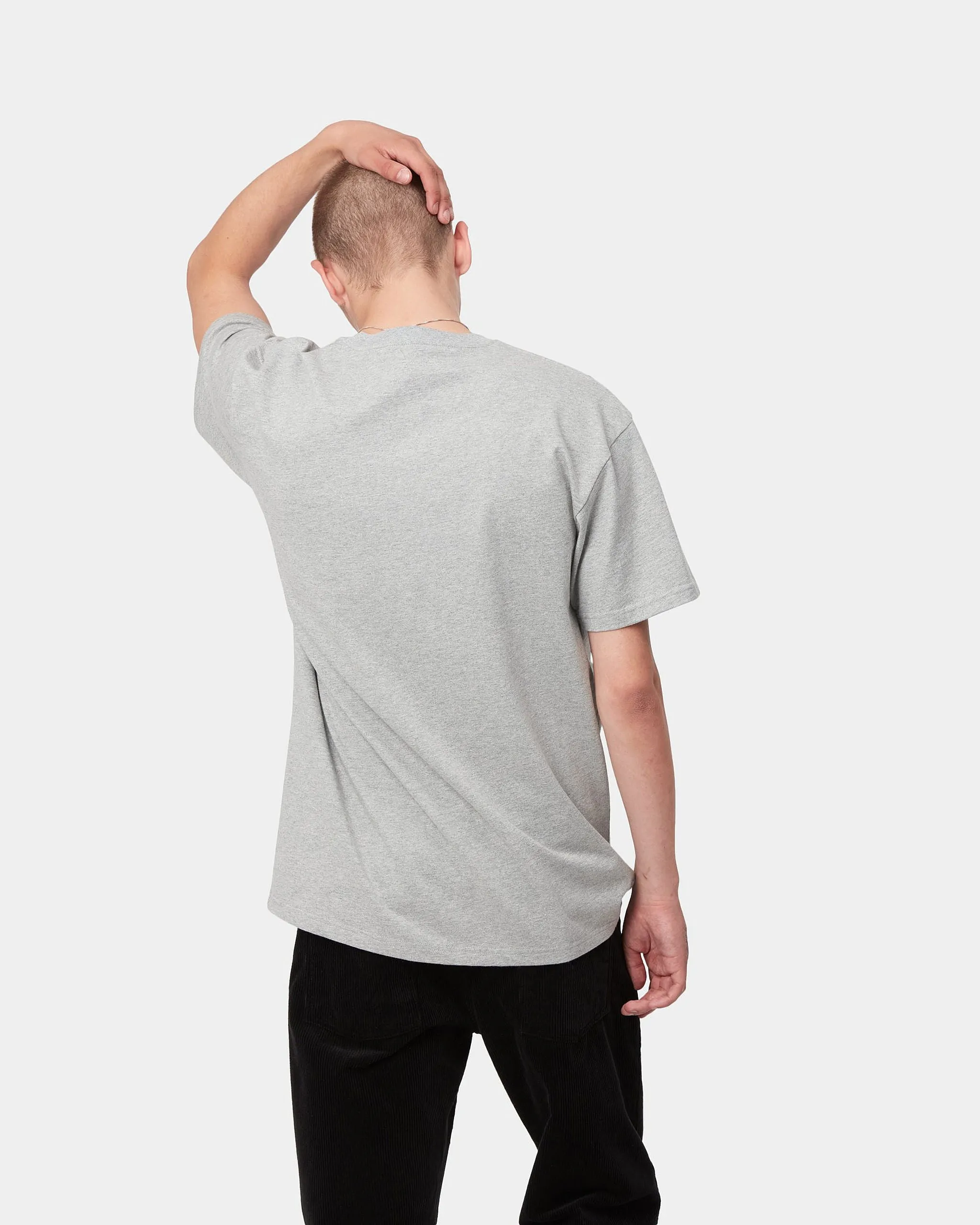 Carhartt WIP S/S Chase Tee - Grey Heather / Gold