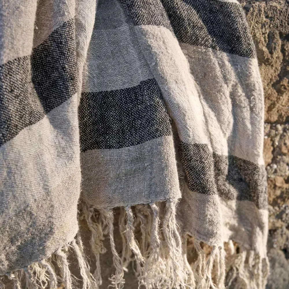 Cavalier Linen Throw - Natural 130 x 170cm