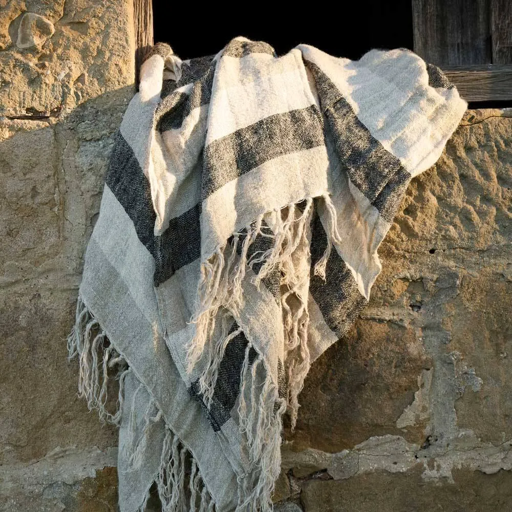 Cavalier Linen Throw - Natural 130 x 170cm