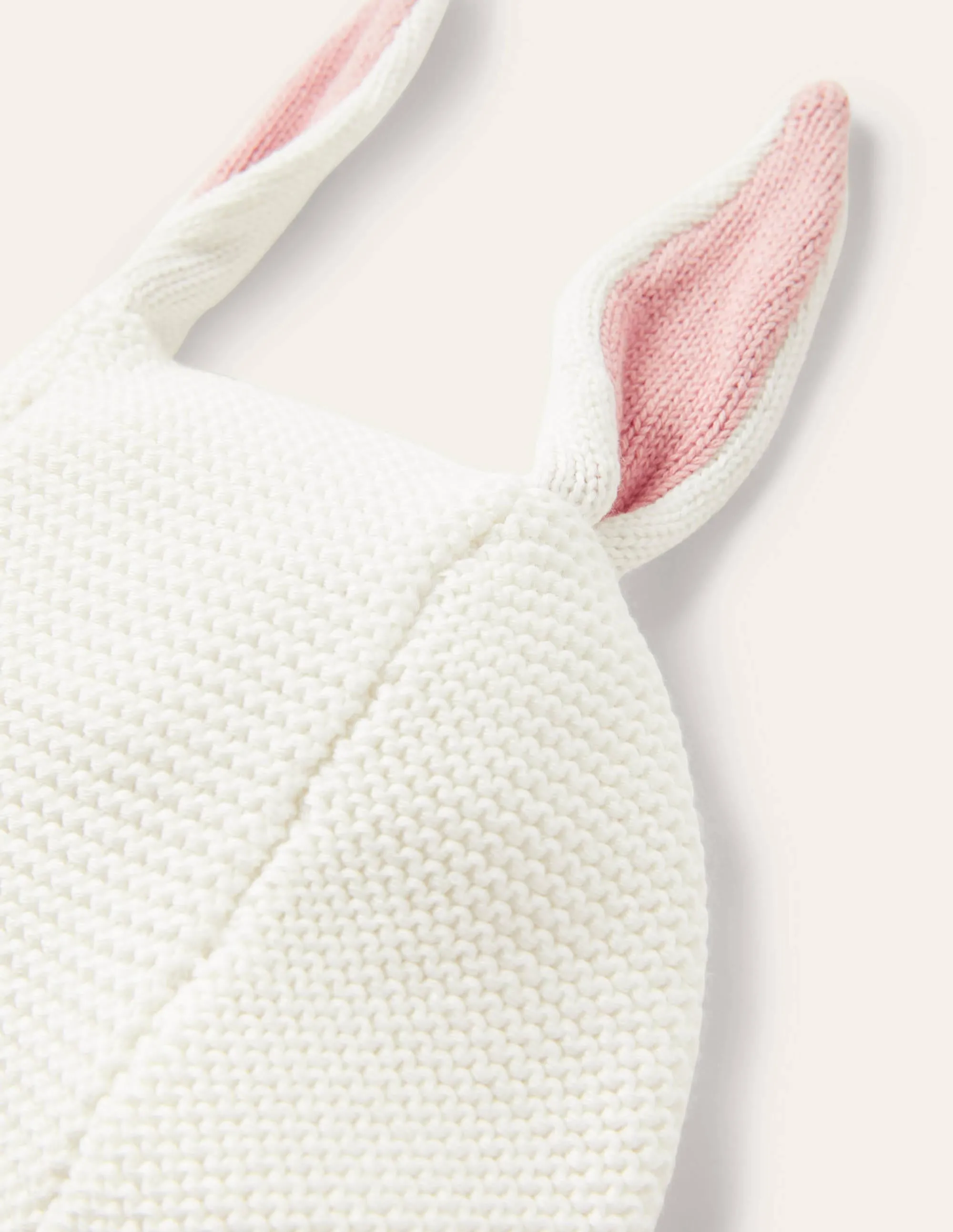 Knitted Bunny Bonnet-Ivory Bunny Ears
