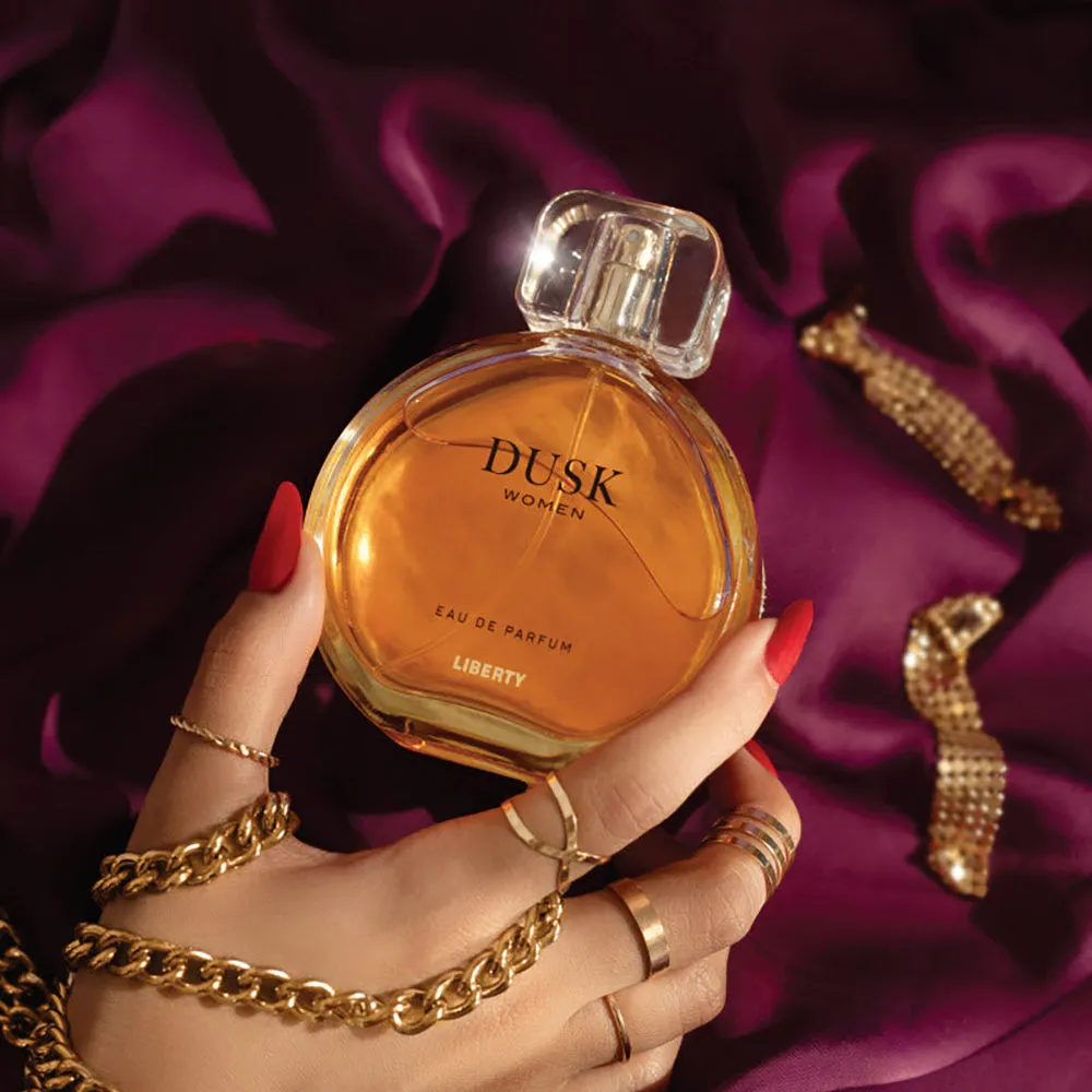 Liberty Luxury Dusk Perfume for Women (100ml/3.4Oz), Eau De Parfum (EDP), Crafted in France, Long Lasting Smell, Fruity notes.