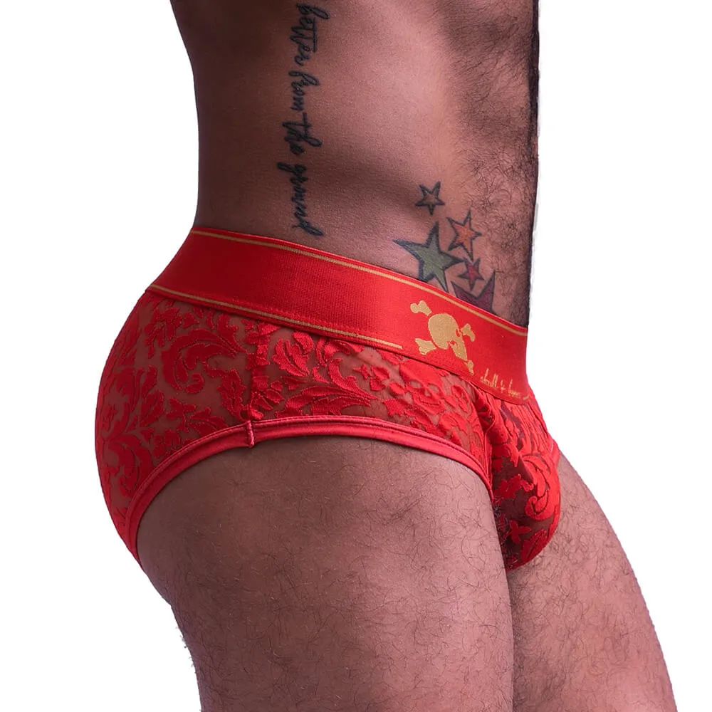 Skull & Bones Burnout Lace Brief