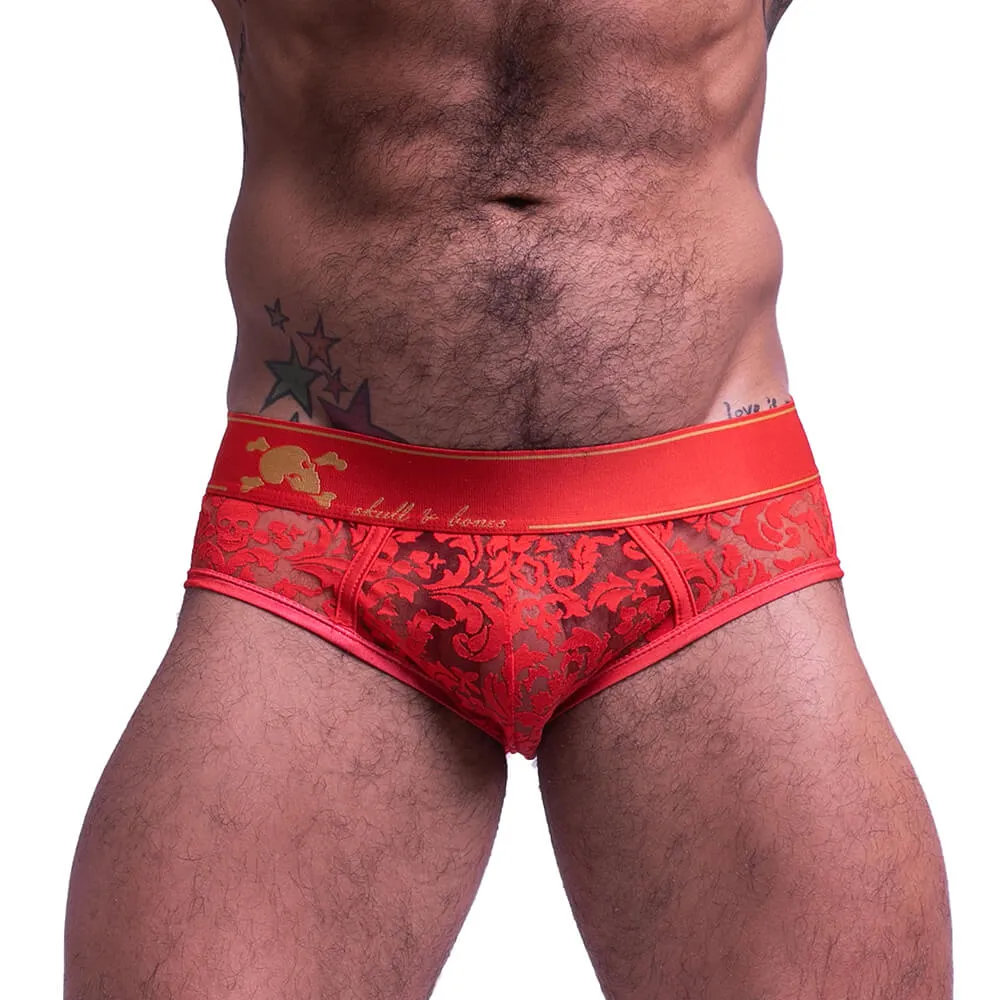 Skull & Bones Burnout Lace Brief